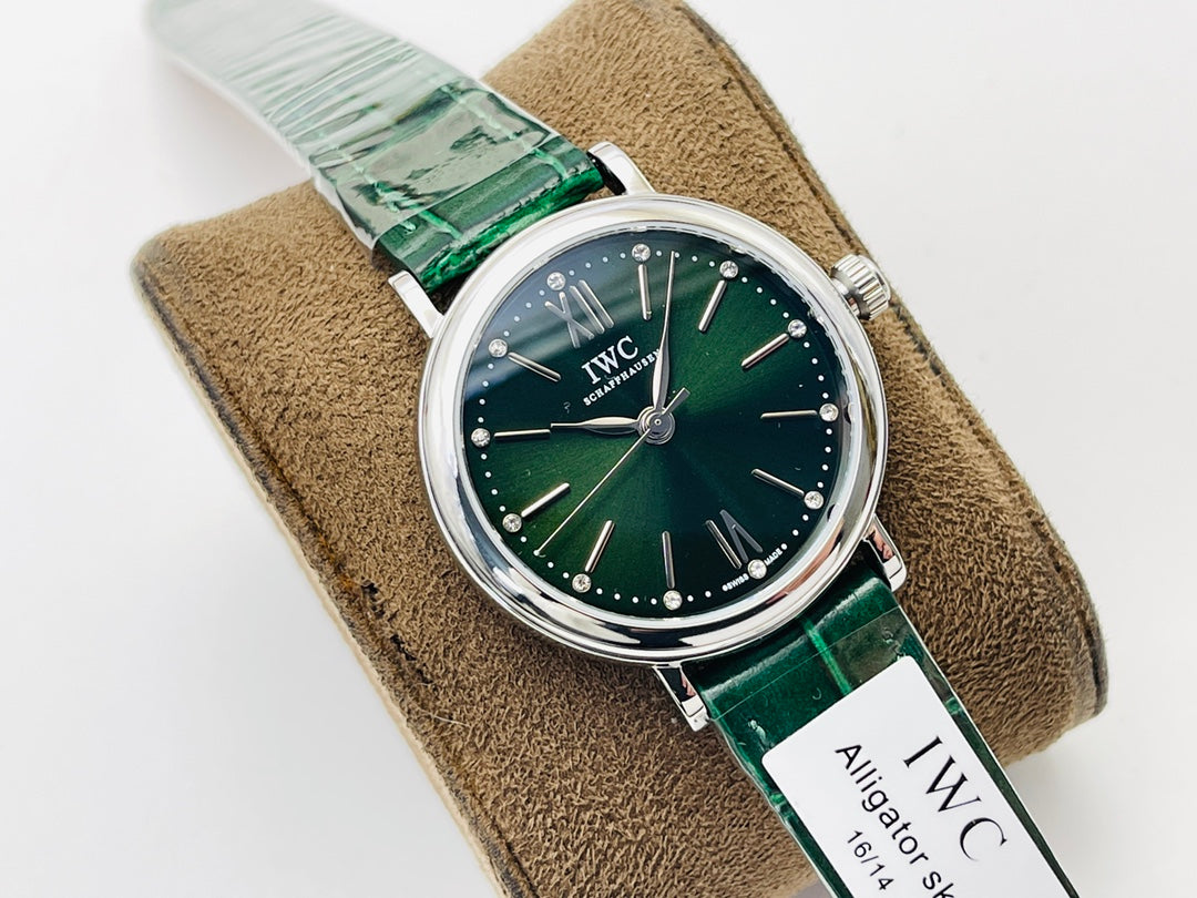 LADY -Silver Green - Green Leather - Automatic - 34mm