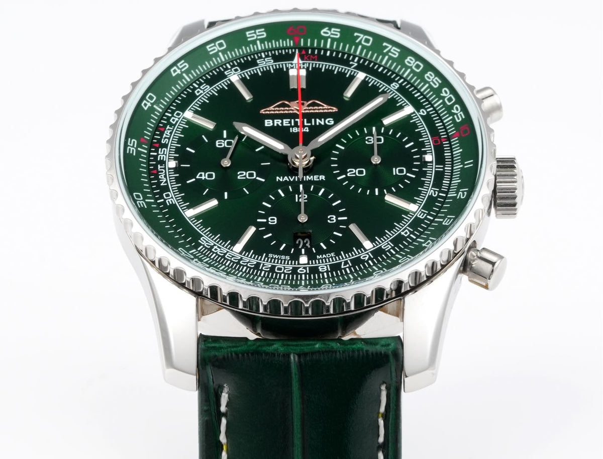 Chronograph - Green Ceramic - Green N-Timer - Green Leather - Automatic - 43mm
