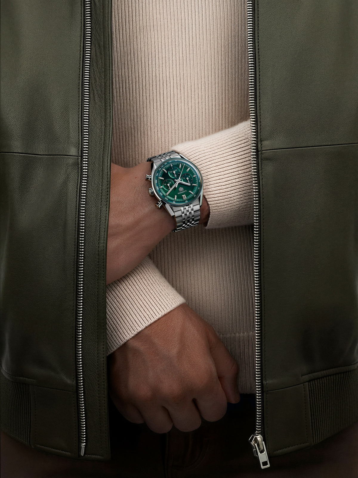 Chronograph - Green Silver-904L Steel - Quartz - 41mm