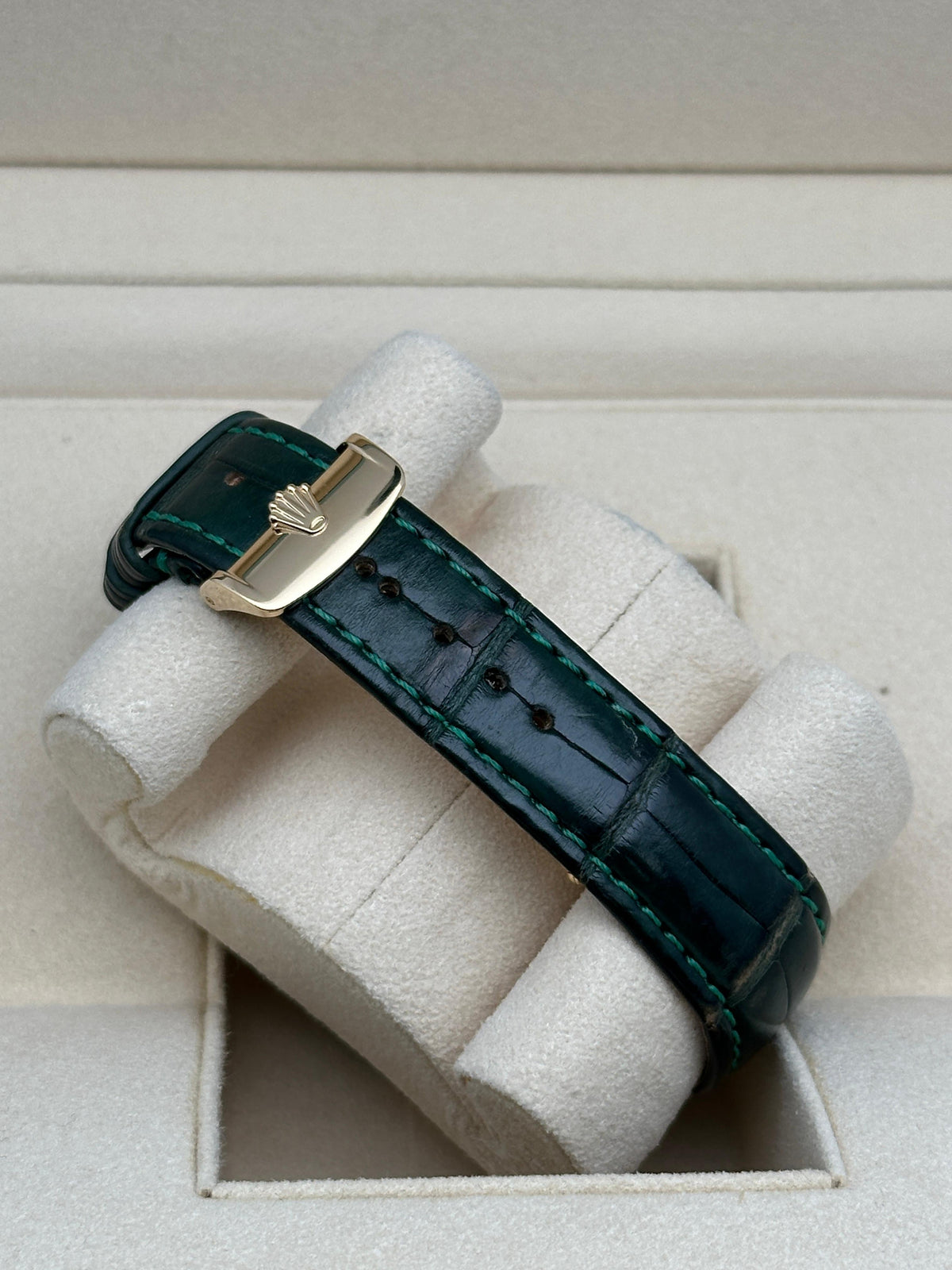 Green Yellow gold - Green Leather- Automatic - 40mm