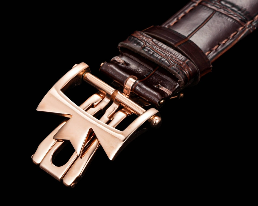 4010U/000R- Black Roselgold -Brown Leather - Automatic - 42.5mm