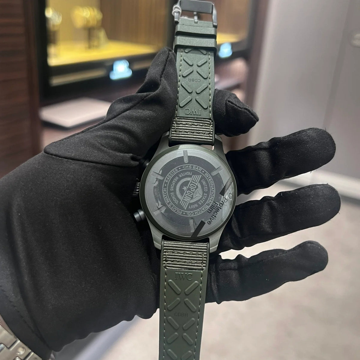Chronograph -Dark green - Green rubber- Quartz -42mm