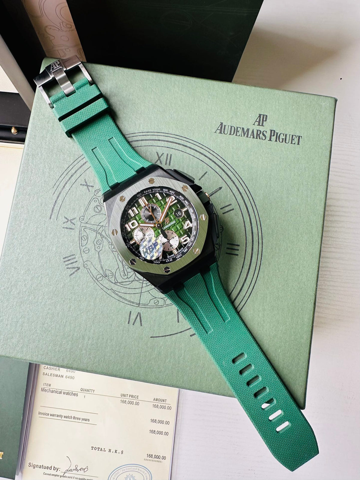 Green - Green Rubber- Automatic - 44mm