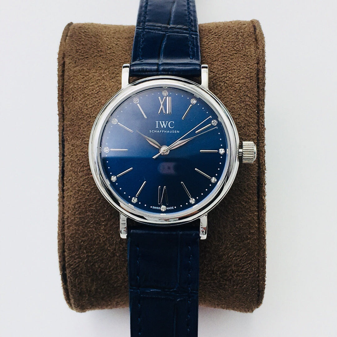 LADY -Silver Blue - Blue Leather - Automatic - 34mm
