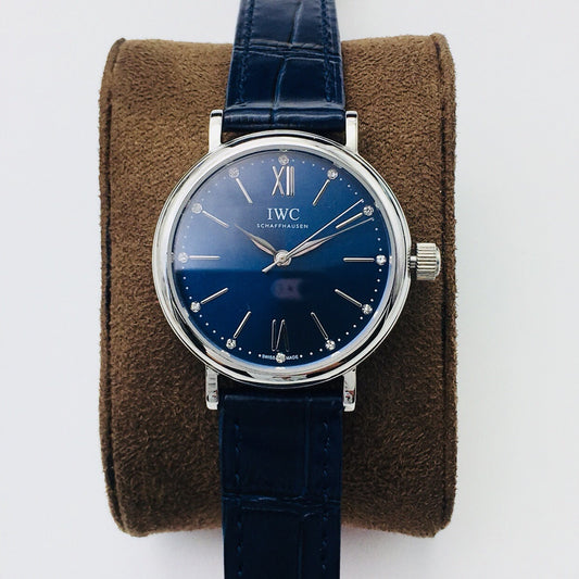 LADY -Silver Blue - Blue Leather - Automatic - 34mm