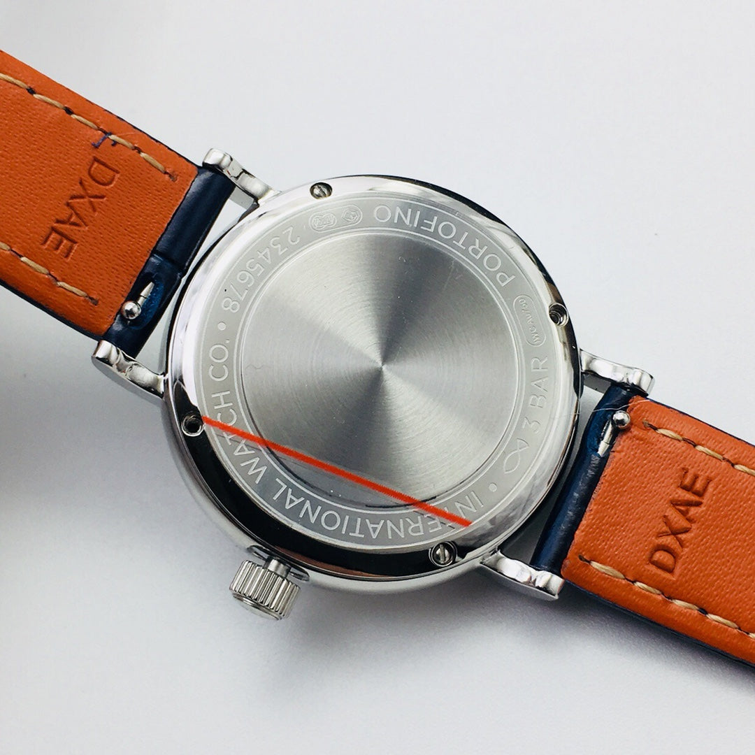LADY -Silver White - Blue Leather - Automatic - 34mm