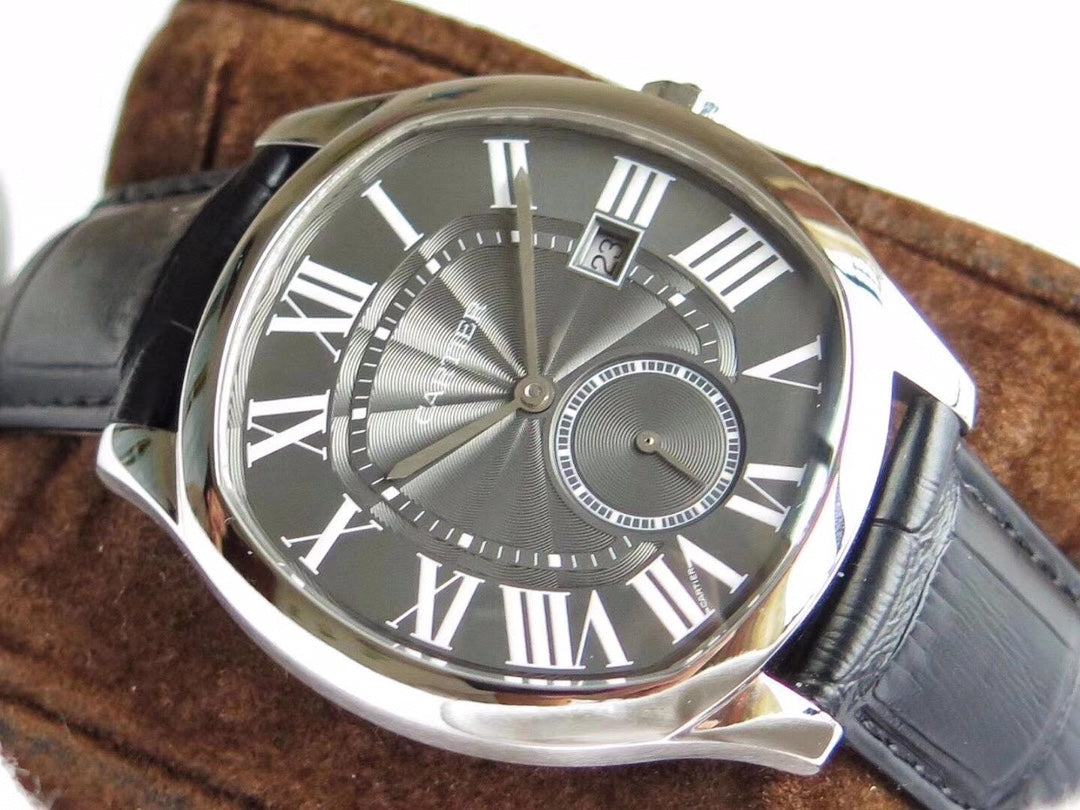 DRIVE-WSNM0009 - Grey Silver- Black Leather - Automatic - 40*41mm