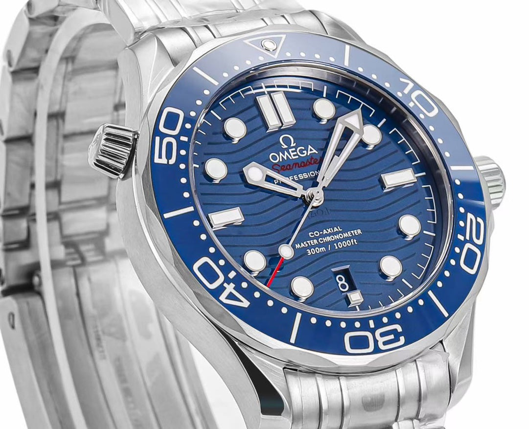 🔥Limited Time Offer!-VS- 210.30.42.20.03.001- Blue -Silver 904L Steel -Free Rubber Strap- Automatic -42mm