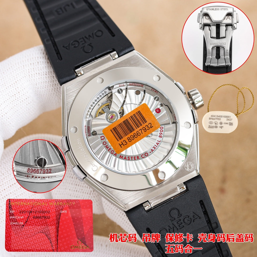 Red Black- Silver 904L Steel-Brown leather- Automatic - 41mm