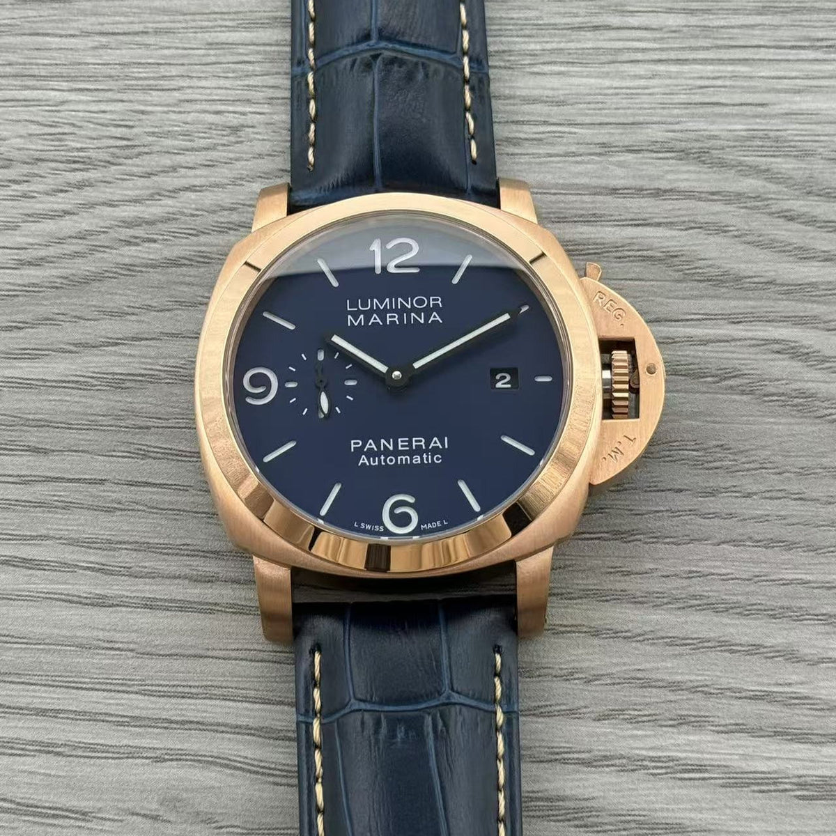 Blue Yellow - 904L Steel - Blue Leather -Automatic - 44mm