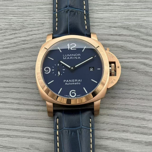 Blue Yellow - 904L Steel - Blue Leather -Automatic - 44mm