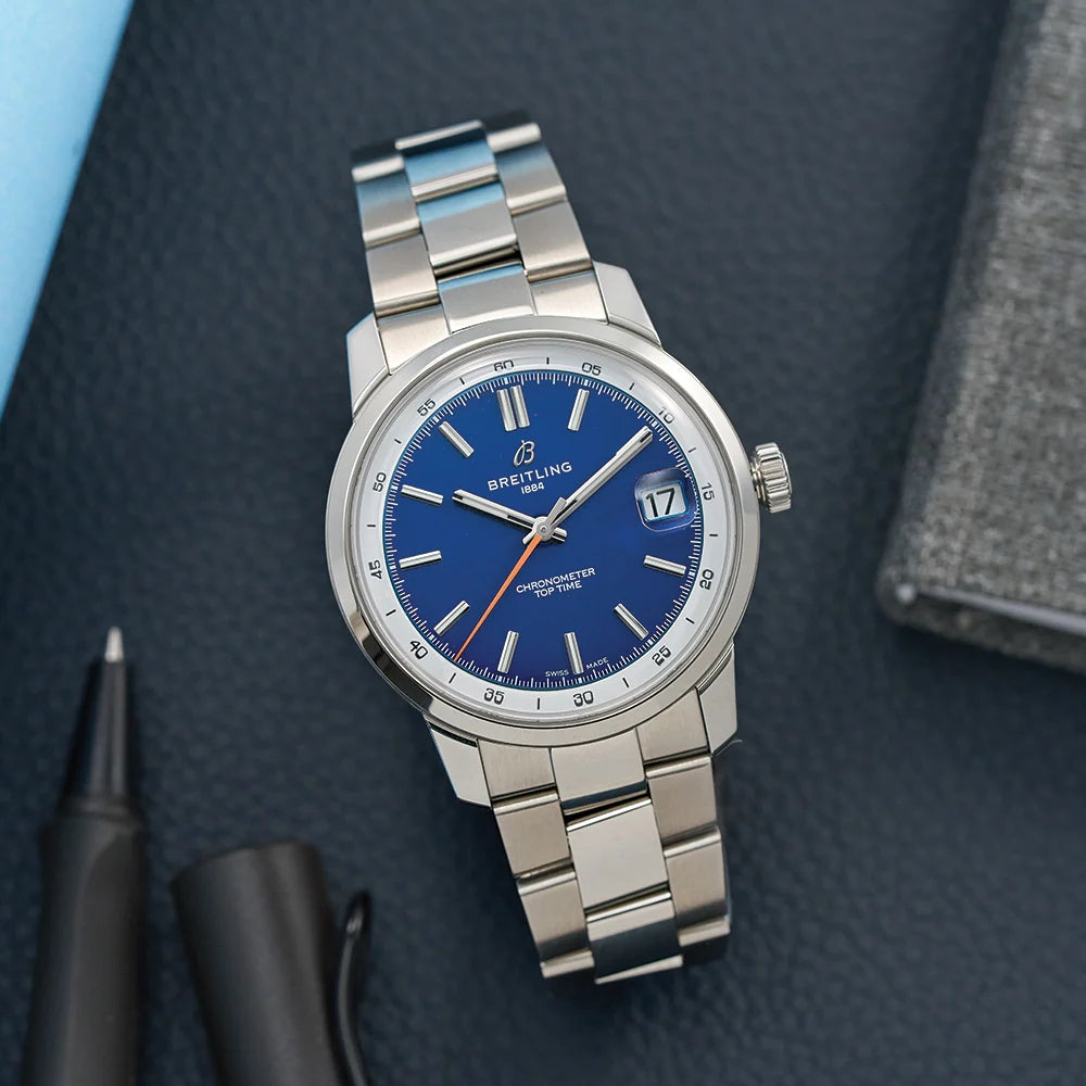 Silver Blue - T-Timer - Silver 904L Steel - Automatic - 38mm