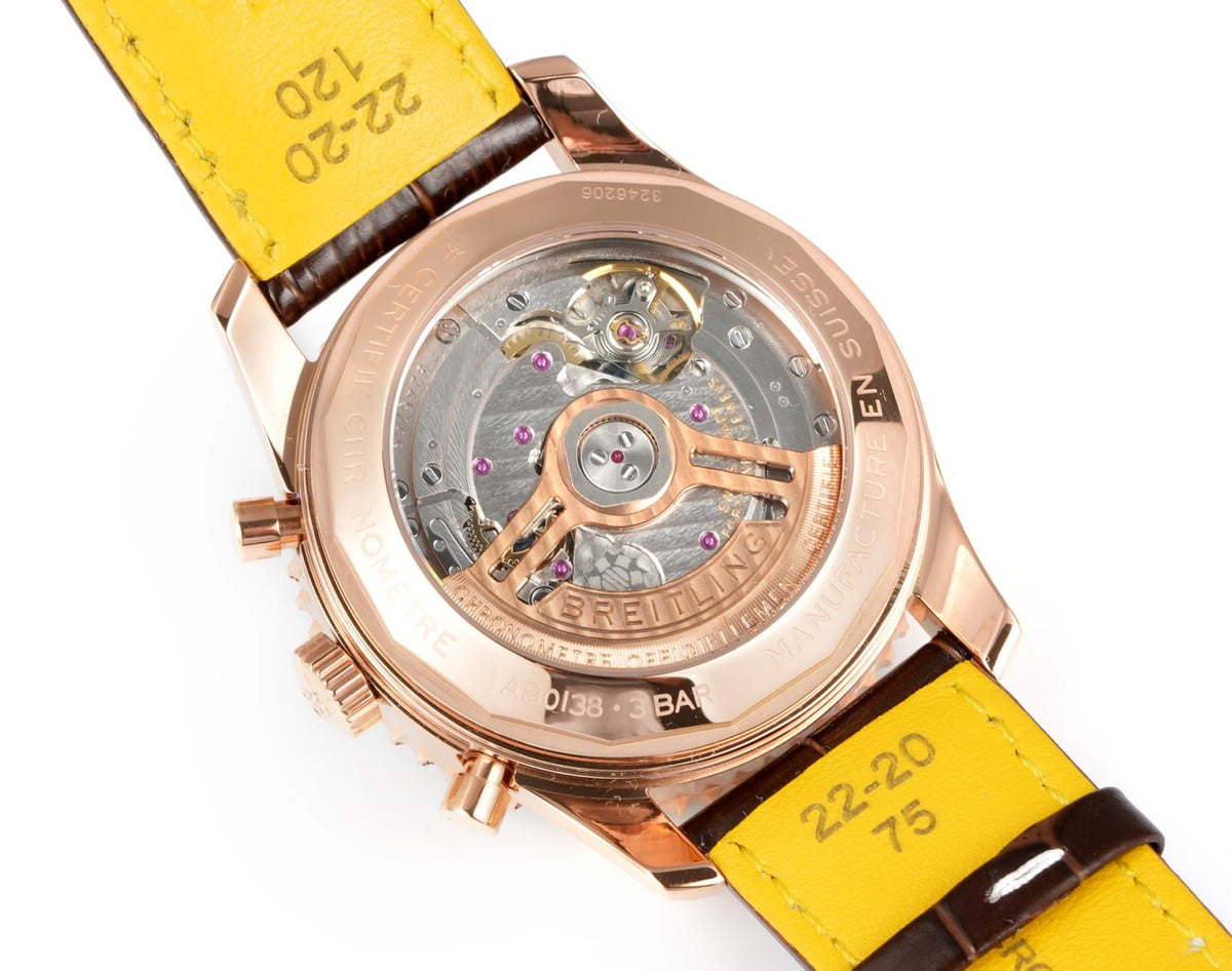 Chronograph - Rosegold - White - N-Timer - Brown Leather - Automatic - 43mm