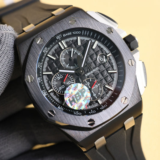 TOP! Black Ceramic Bezel - Black Rubber - Automatic - 43mm