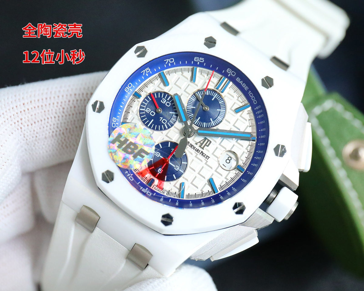 White Ceramic - White Rubber- Automatic - 44mm