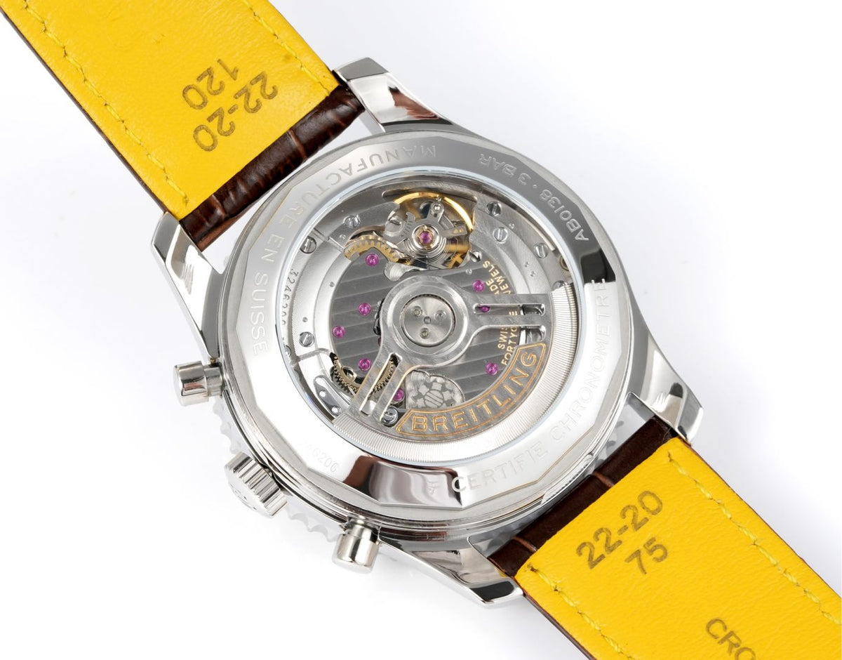 Chronograph - White Ceramic - Brown- N-Timer - Brown Leather - Automatic - 43mm