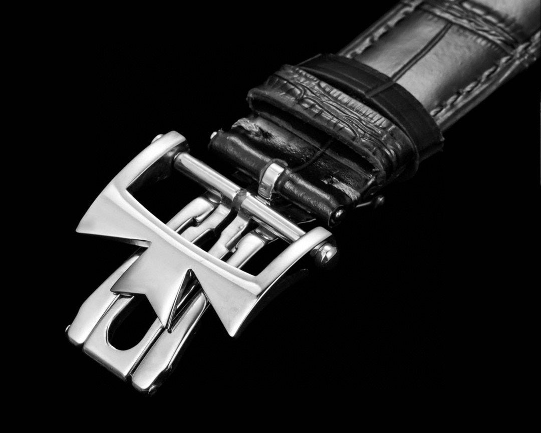 4010U/000R- Black Silver -Black Leather - Automatic - 42.5mm