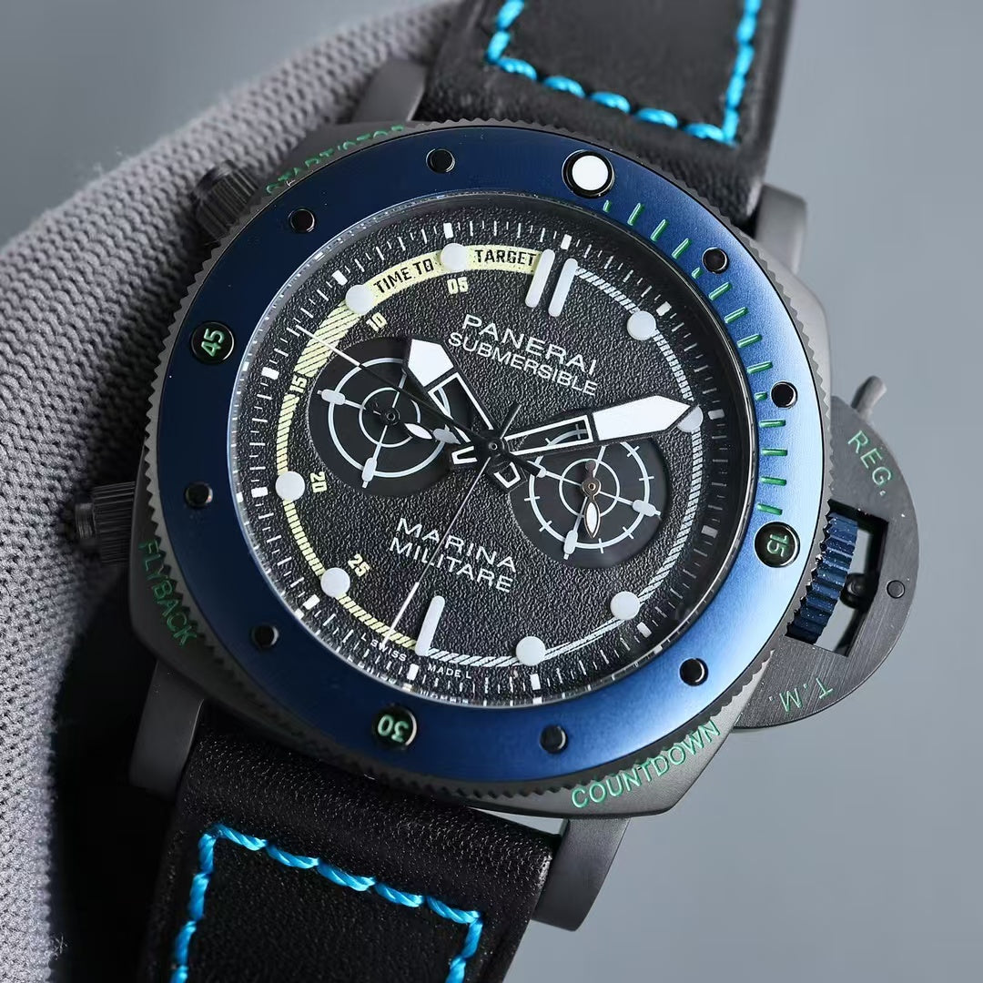 Blue Steel - Black- Black Rubber - Automatic - 44mm