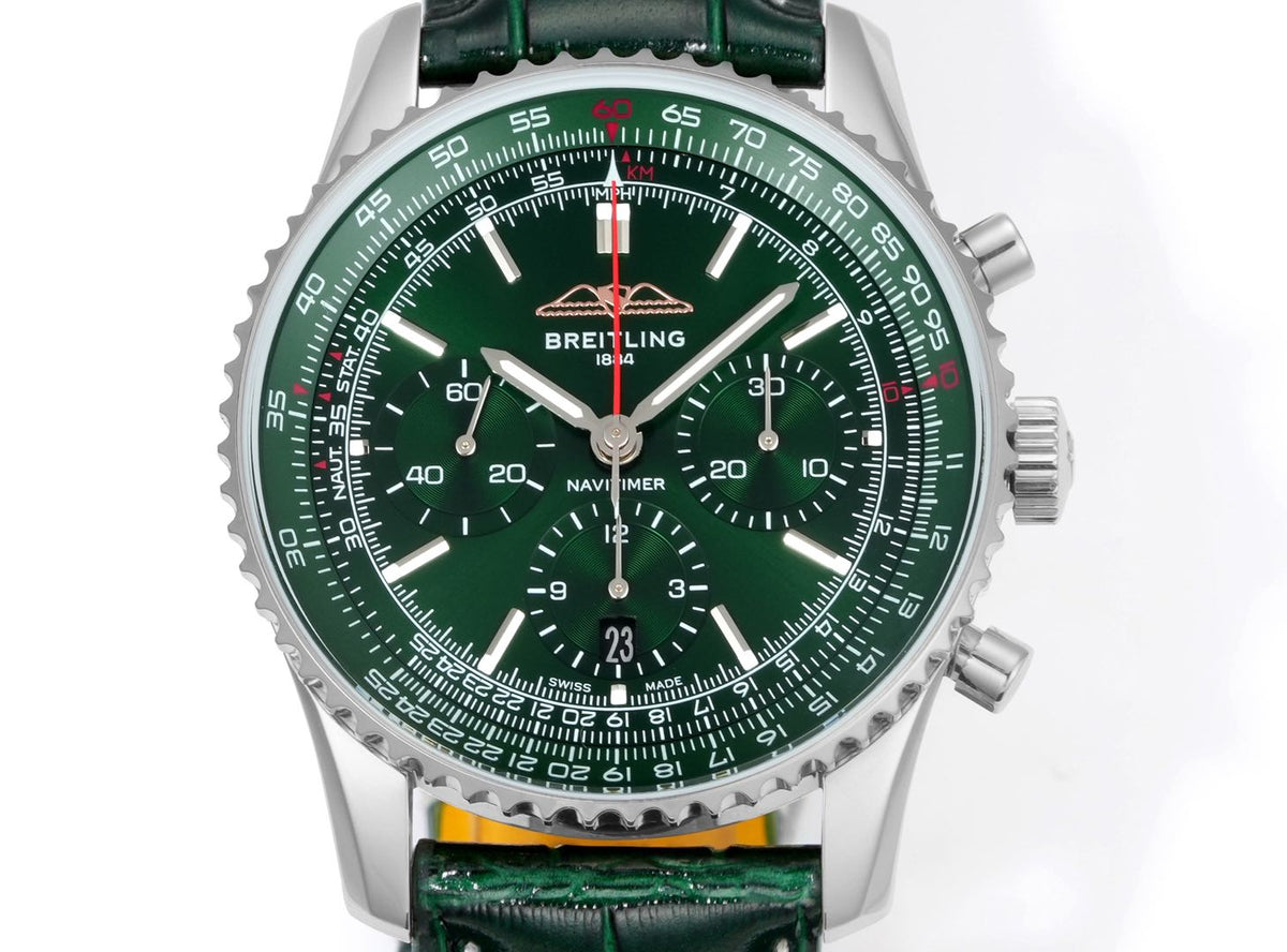 Chronograph - Green Ceramic - Green N-Timer - Green Leather - Automatic - 43mm