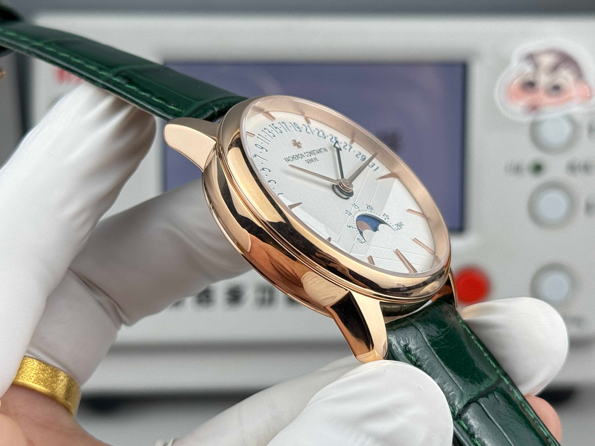 4010U/000R- White 3D Dial - Rosegold -Green Leather - Automatic - 42.5mm
