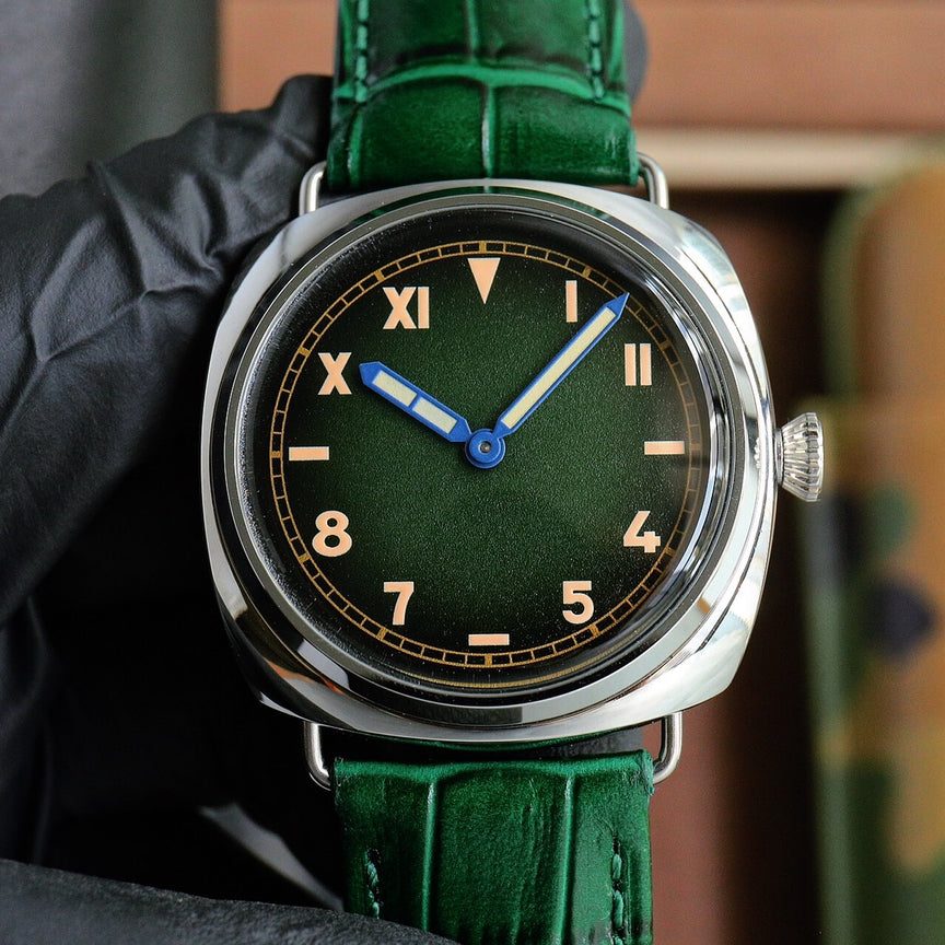 Green Silver - Green Leather - Automatic - 44mm