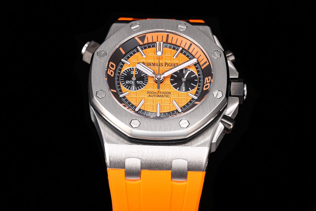 TOP! - 316L Steel - Orange rubber - Automatic - 42mm