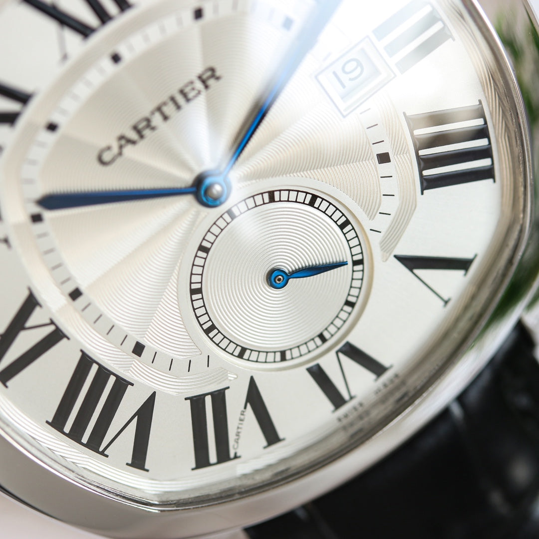 904L Silver -Silver White- Black Leather - Automatic - 40*41mm