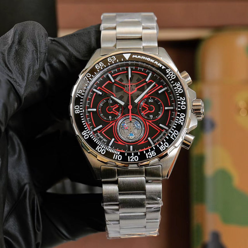 Chronograph - Red - White 904L Steel - Quartz - 41mm