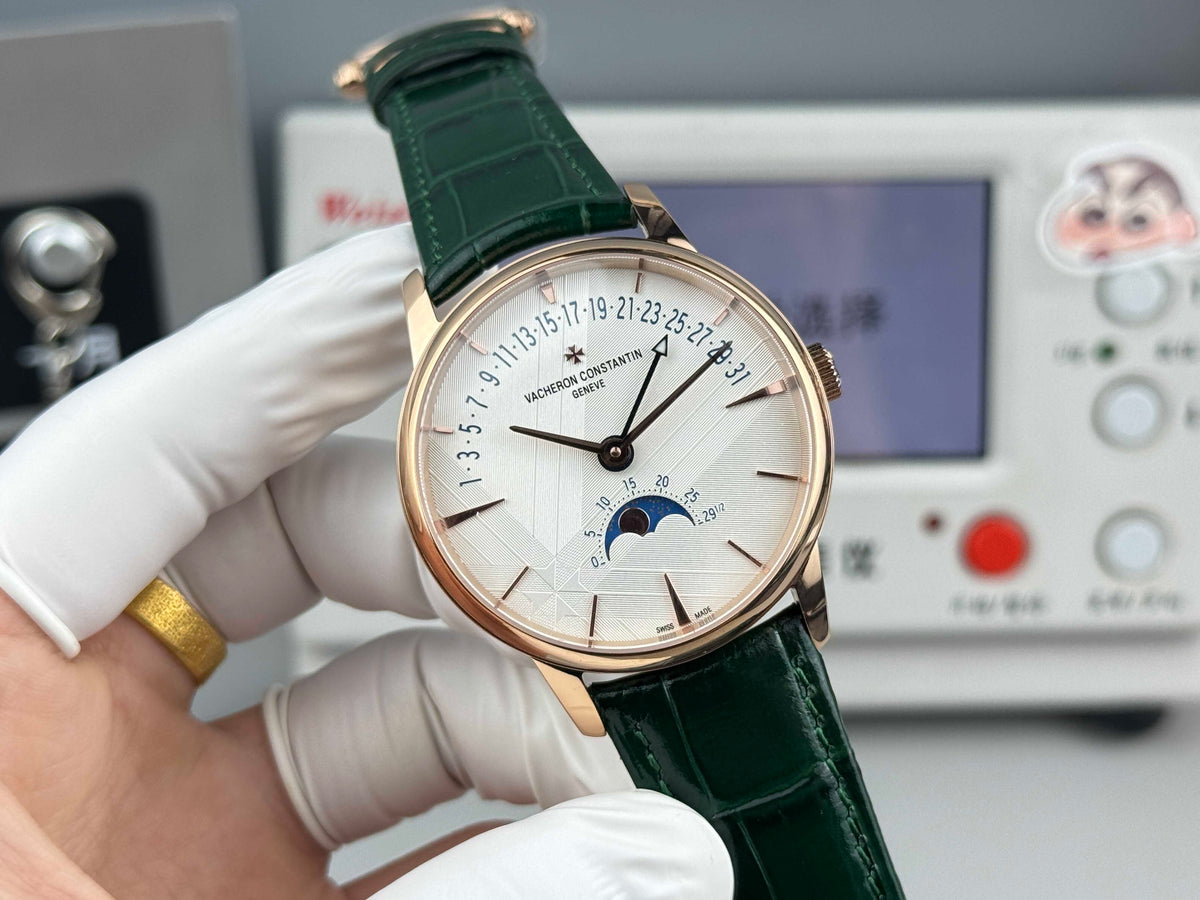 4010U/000R- White 3D Dial - Rosegold -Green Leather - Automatic - 42.5mm