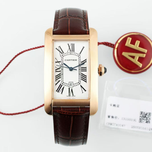 AF Tank -W2609156 - Yellow gold -Brwon Leather - Automatic - 45*26mm