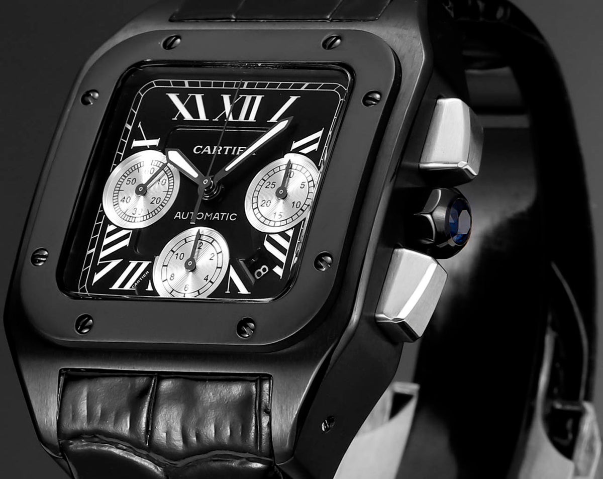 Chronograph - Black 316L Steel - Black Leather - Automatic - 42mm