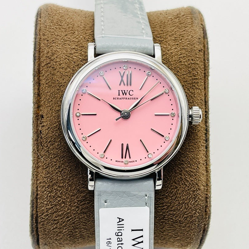LADY -Pink - Grey Leather - Automatic - 34mm