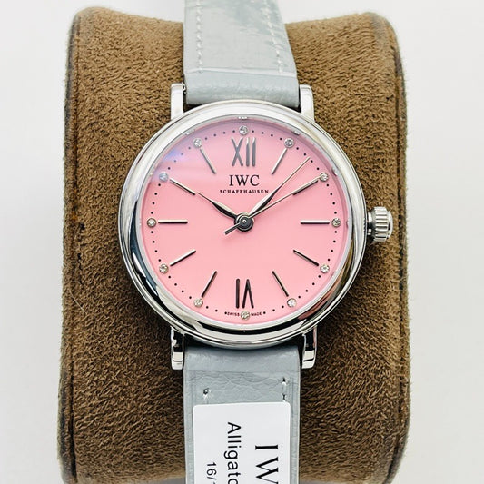 LADY -Pink - Grey Leather - Automatic - 34mm