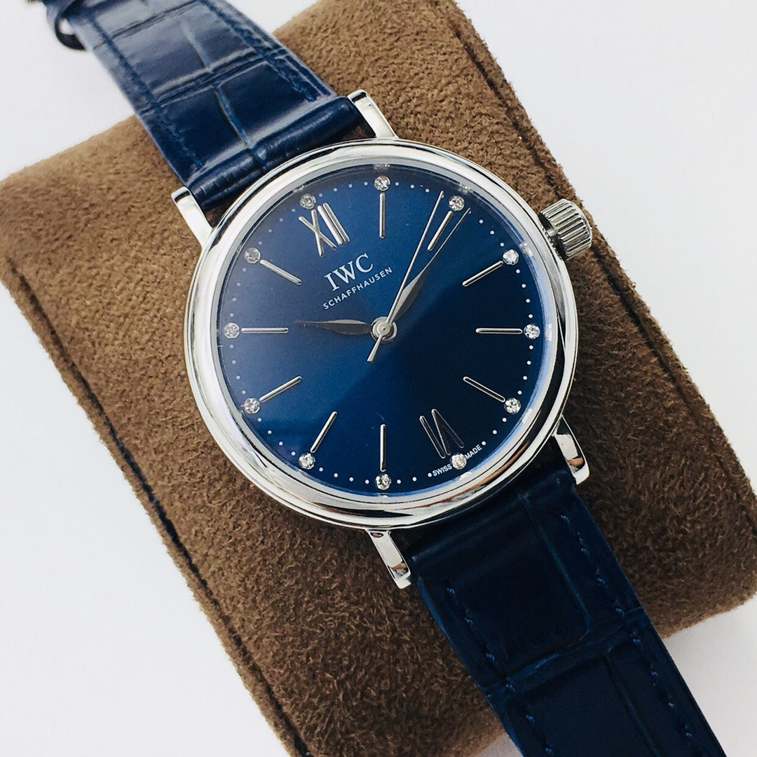 LADY -Silver Blue - Blue Leather - Automatic - 34mm