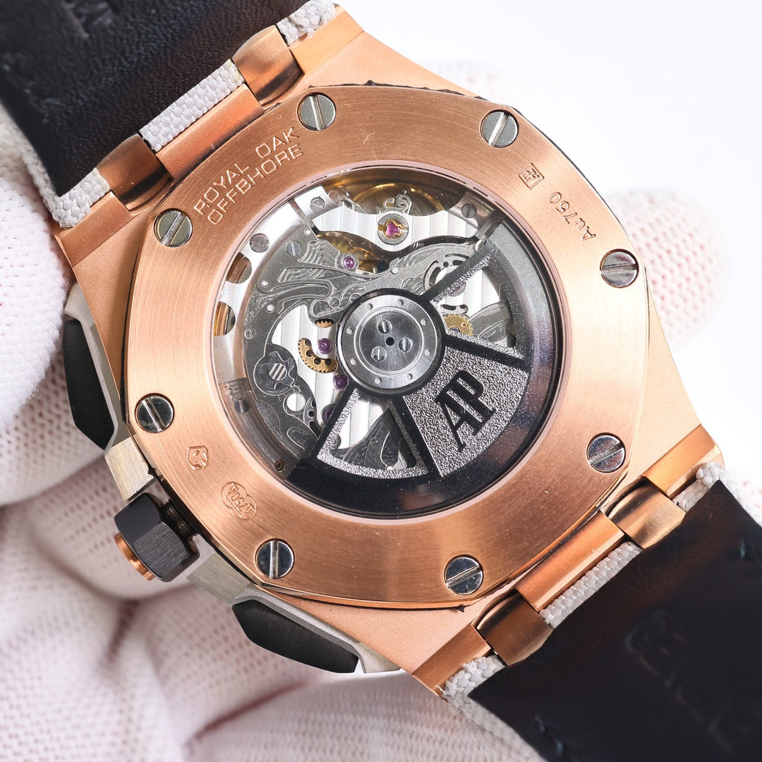 Chronograph- L Size -Grey Ceramic- White Rubber - Automatic - 44mm