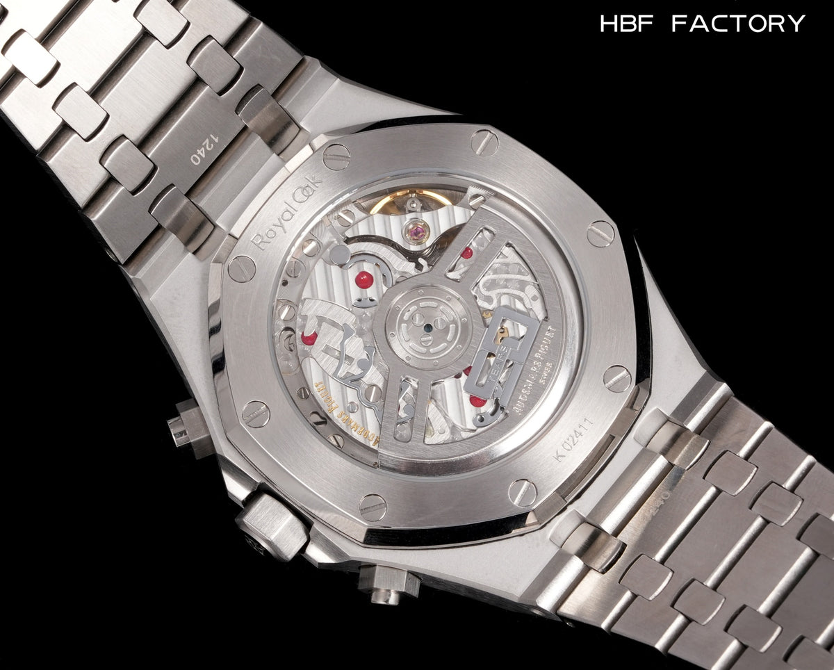 Chronograph- HBF-26240st- Blue -Silver 904L Steel- Automatic - 41mm