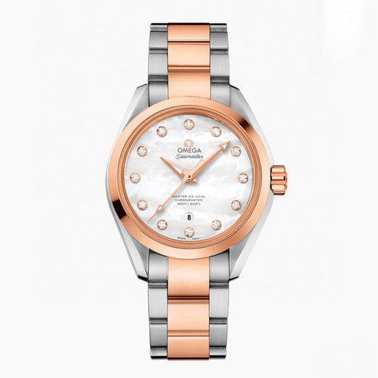 LADY -White Silver- White Yellow 904L Steel- Quartz - 34mm