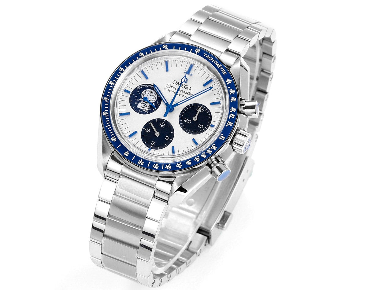 White Ceramic - Silver 904L Steel- Chronograph - Manual winding - 42mm