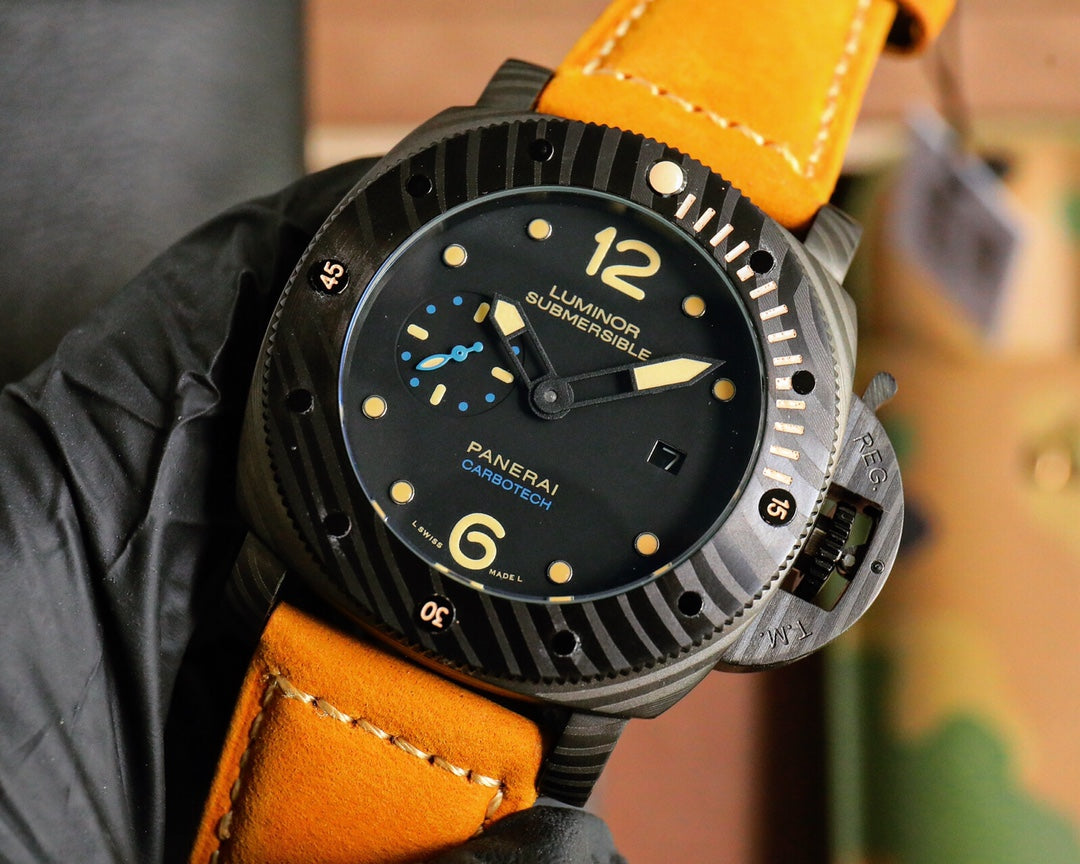 Black Silver - Yellow Leather - Automatic - 47mm