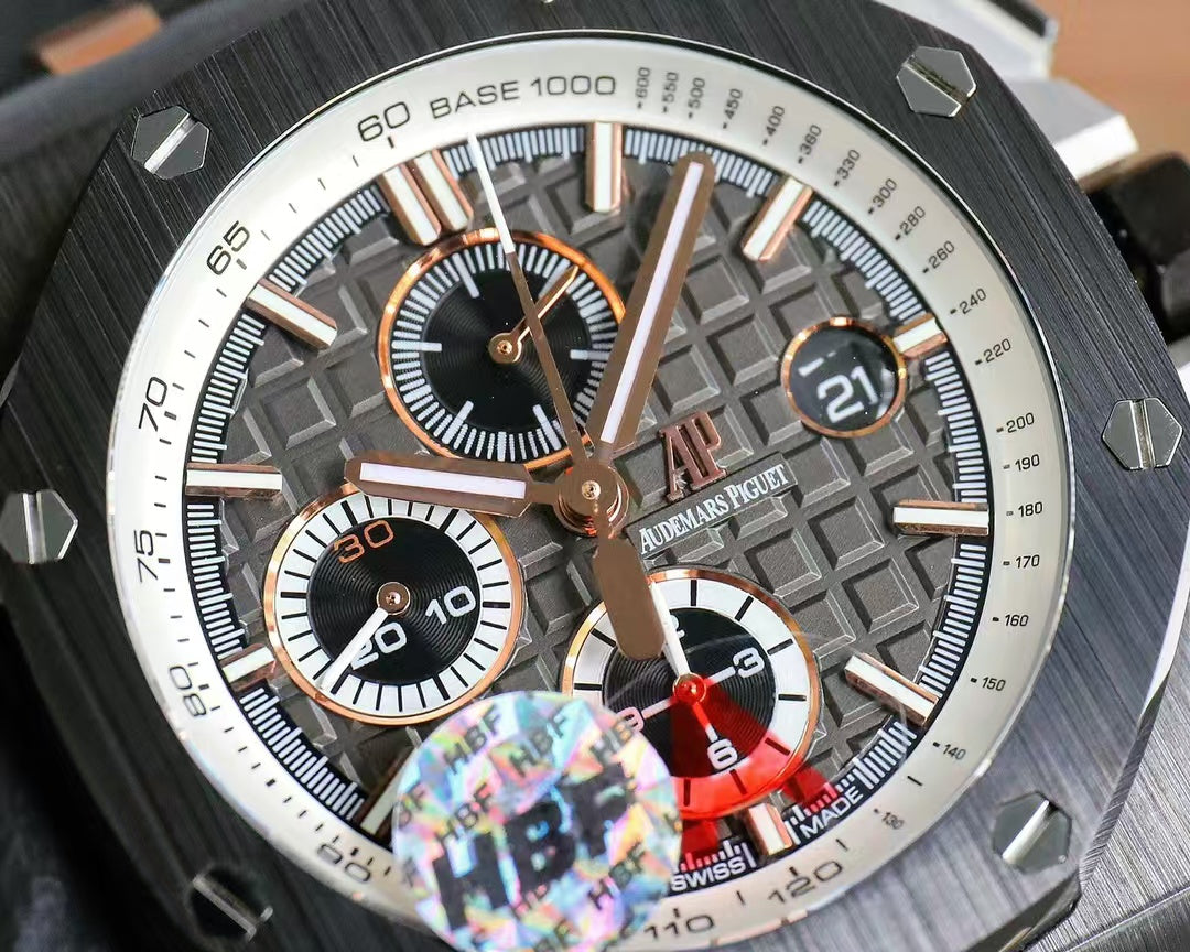 Chronograph-Grey Ceramic- Black Rubber - Automatic - 44mm