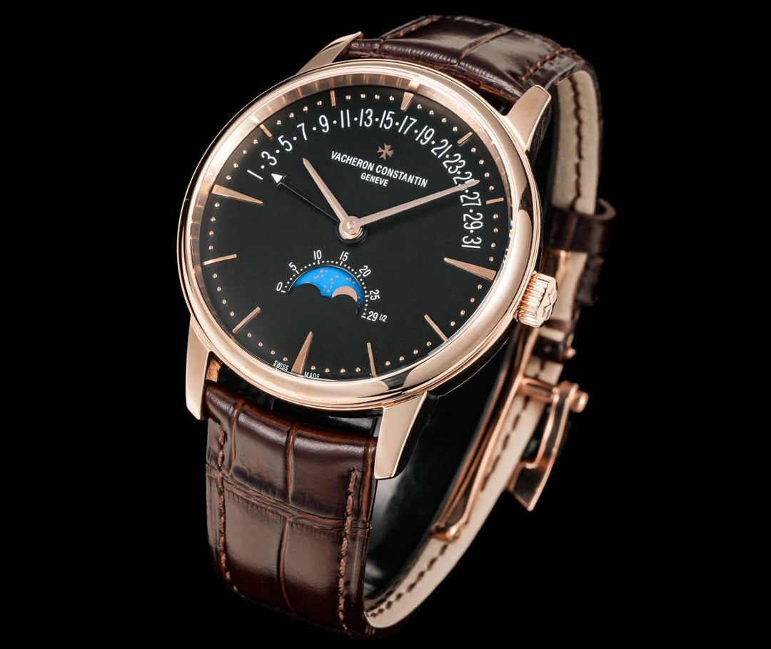 4010U/000R- Black Roselgold -Brown Leather - Automatic - 42.5mm