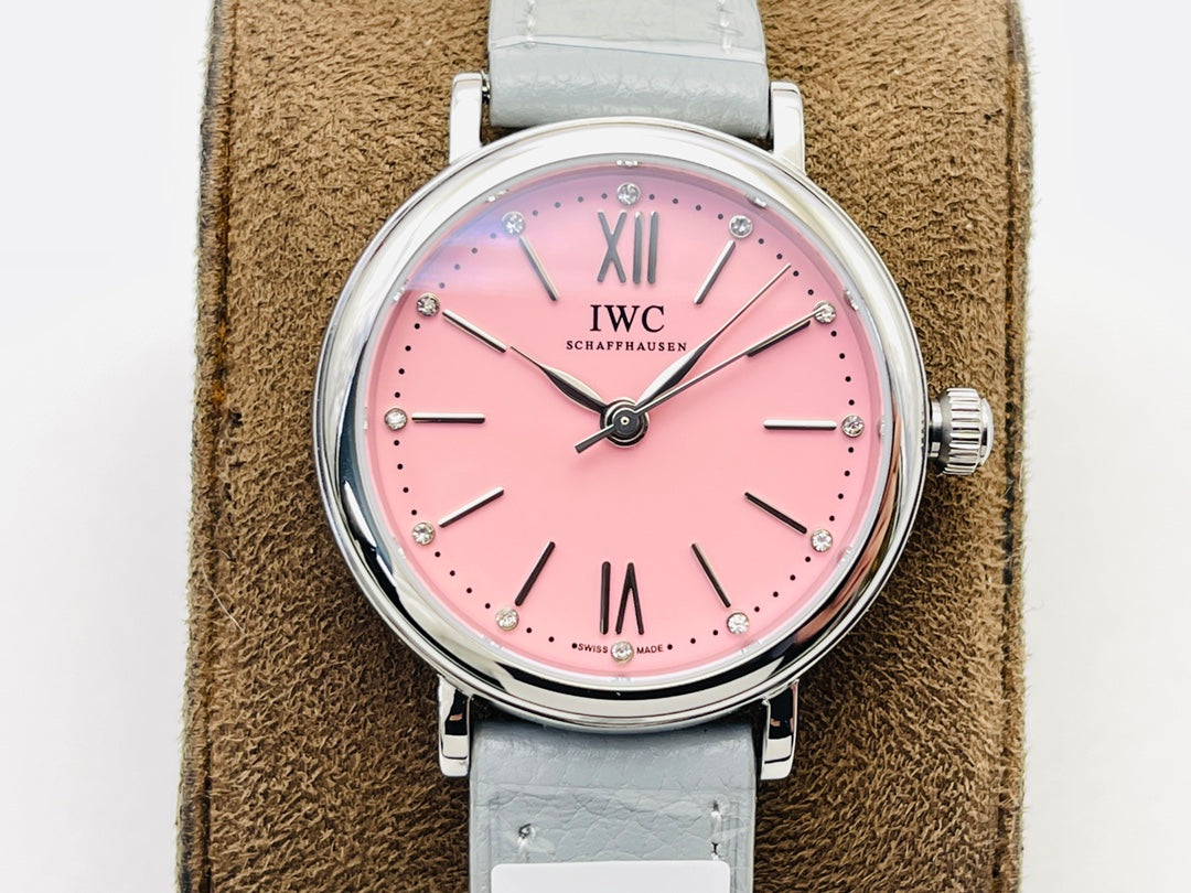 LADY -Pink - Grey Leather - Automatic - 34mm