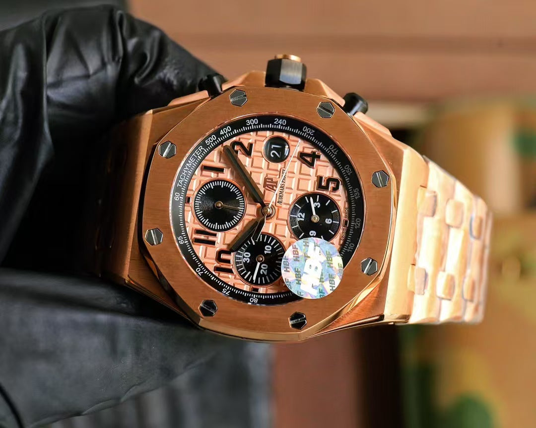 Chronograph-L Size -Rosegold Ceramic- Rosegold Steel - Automatic - 44mm
