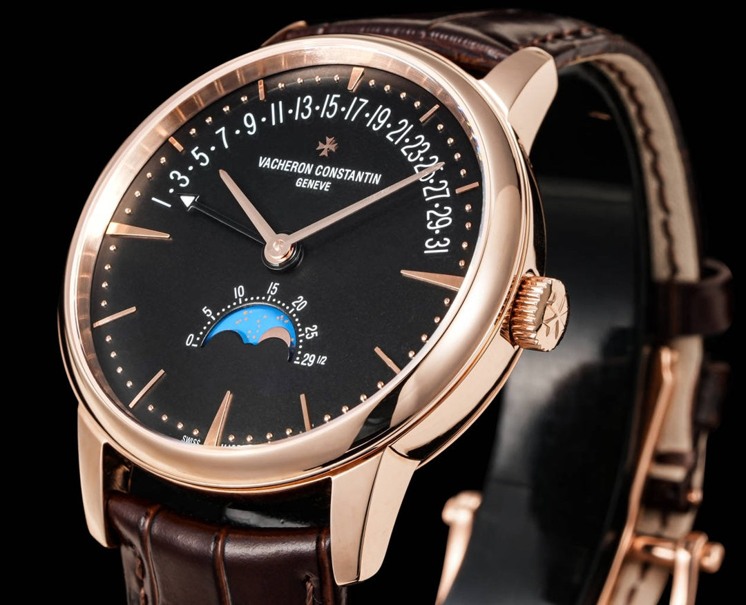4010U/000R- Black Roselgold -Brown Leather - Automatic - 42.5mm