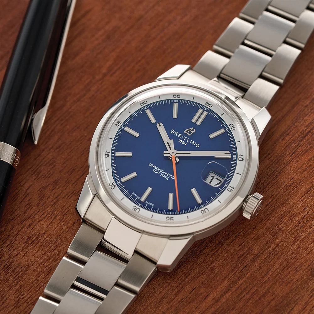Silver Blue - T-Timer - Silver 904L Steel - Automatic - 38mm