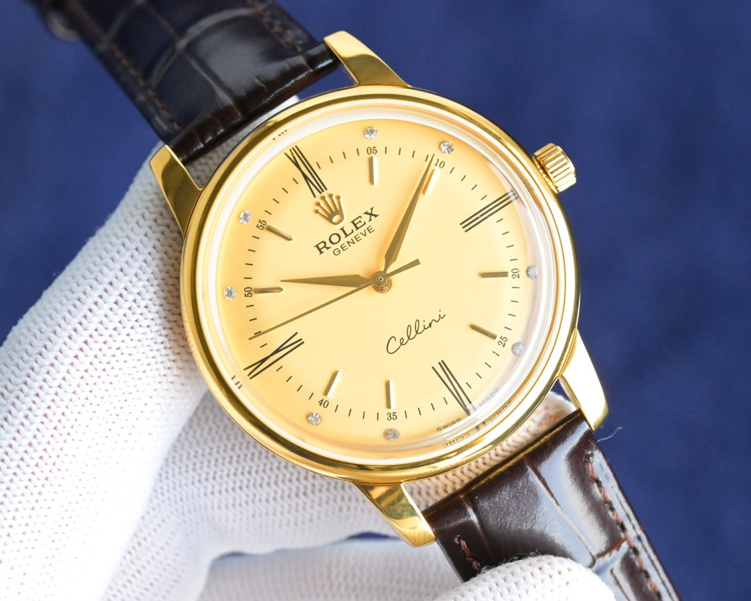 Yellow 904L - Brown Leather - Automatic - 42mm