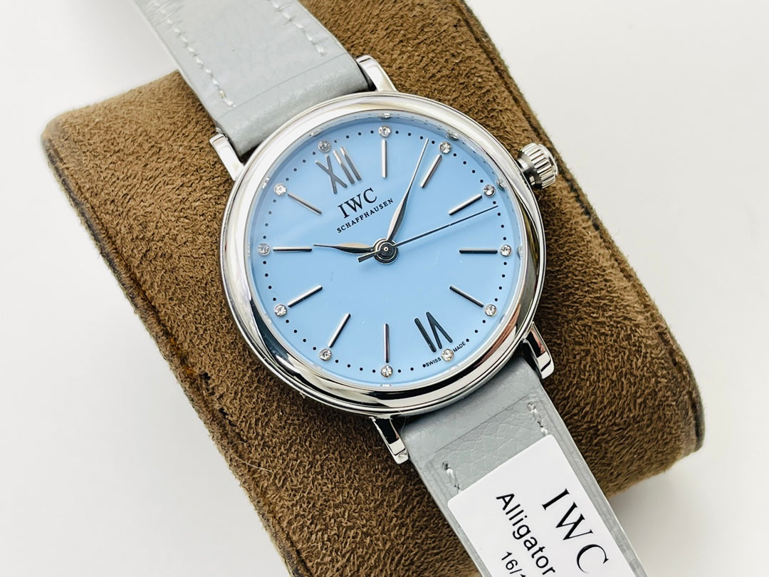 LADY -Baby Blue - Grey Leather - Automatic - 34mm