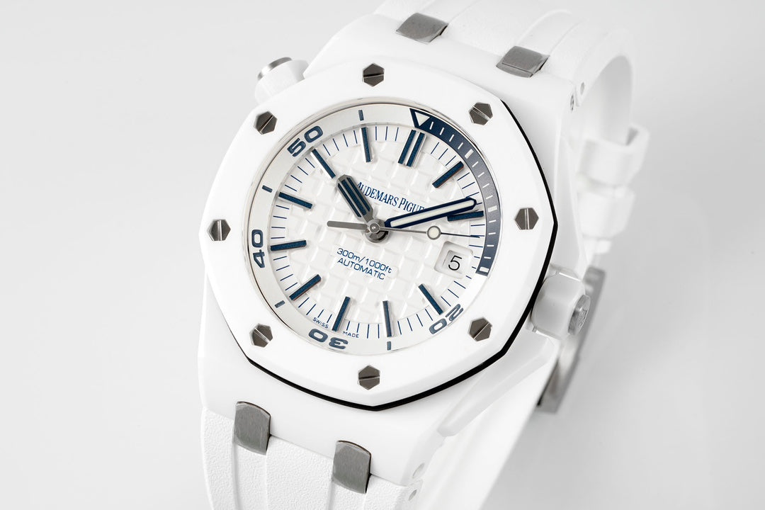 TOP! Ceramic White - White Rubber - Automatic - 42mm
