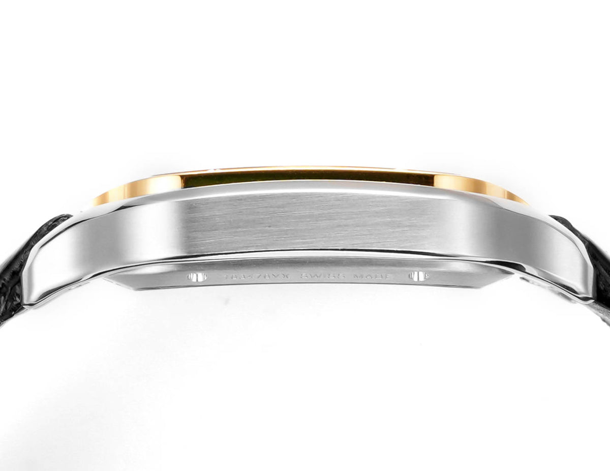 Compensation watch-Two hands -Yellow Silver -Ultra-thin Hollow -Black Leaher - Automatic - 40mm
