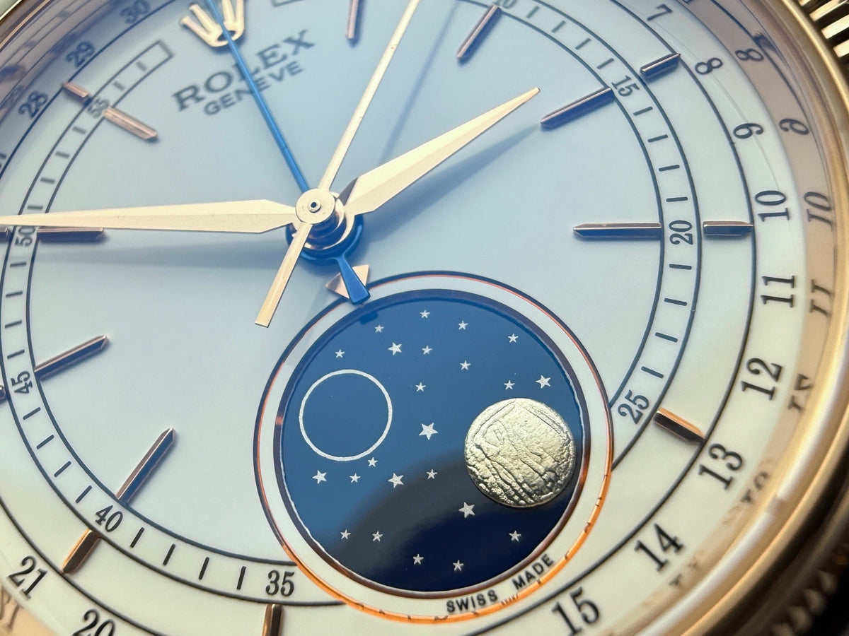 White -904L Yellow gold -Moon phase - Blrown Leather - Automatic - 39mm